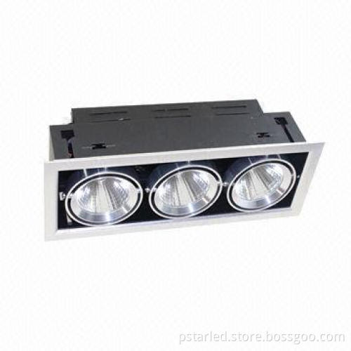 Aluminum Recessed Ceiling 3x20w 60W COB LED Grille Downlight with 3-year Warranty